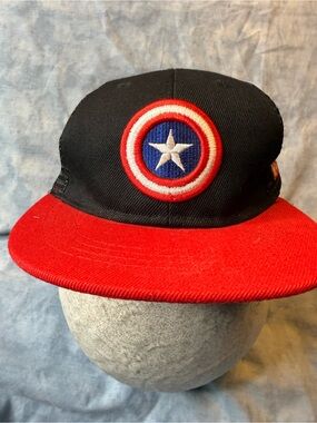 Marvel Kids Captain America Snapback Hat - Black, Red & Blue